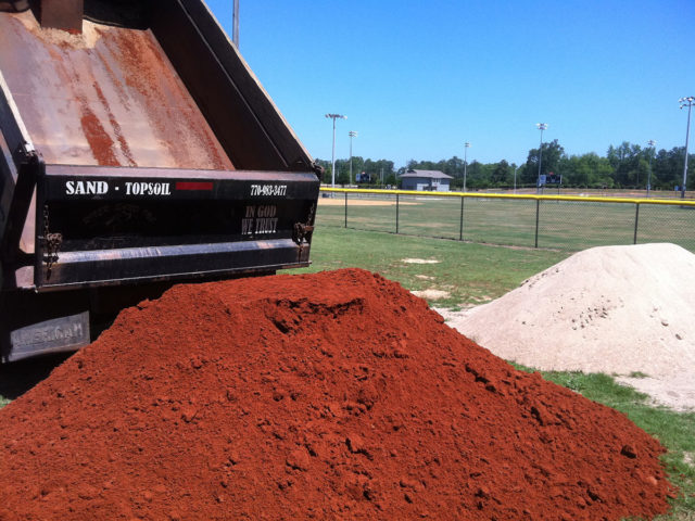 rock baseball field dirt